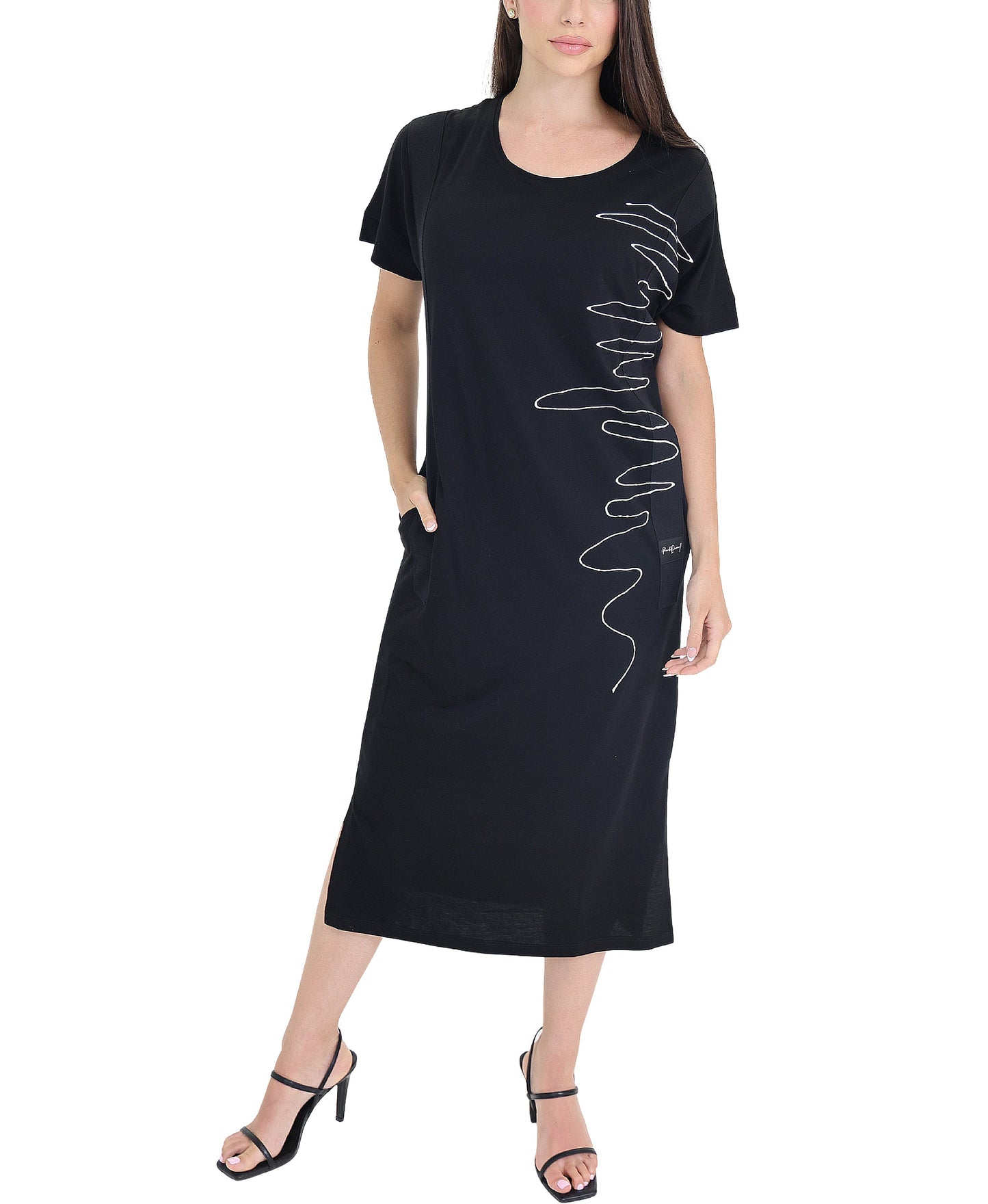 Midi Dress w/ Scribble Detail