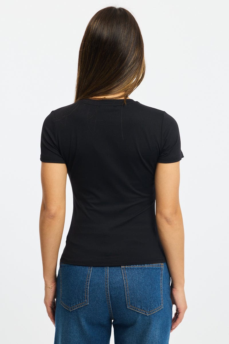 Black T-shirt Short Sleeve Crew Neck