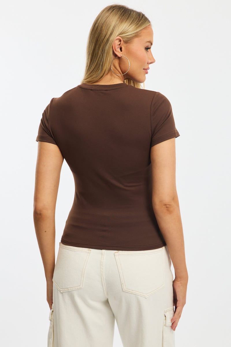 Brown Supersoft T-shirt Short Sleeve Crew Neck
