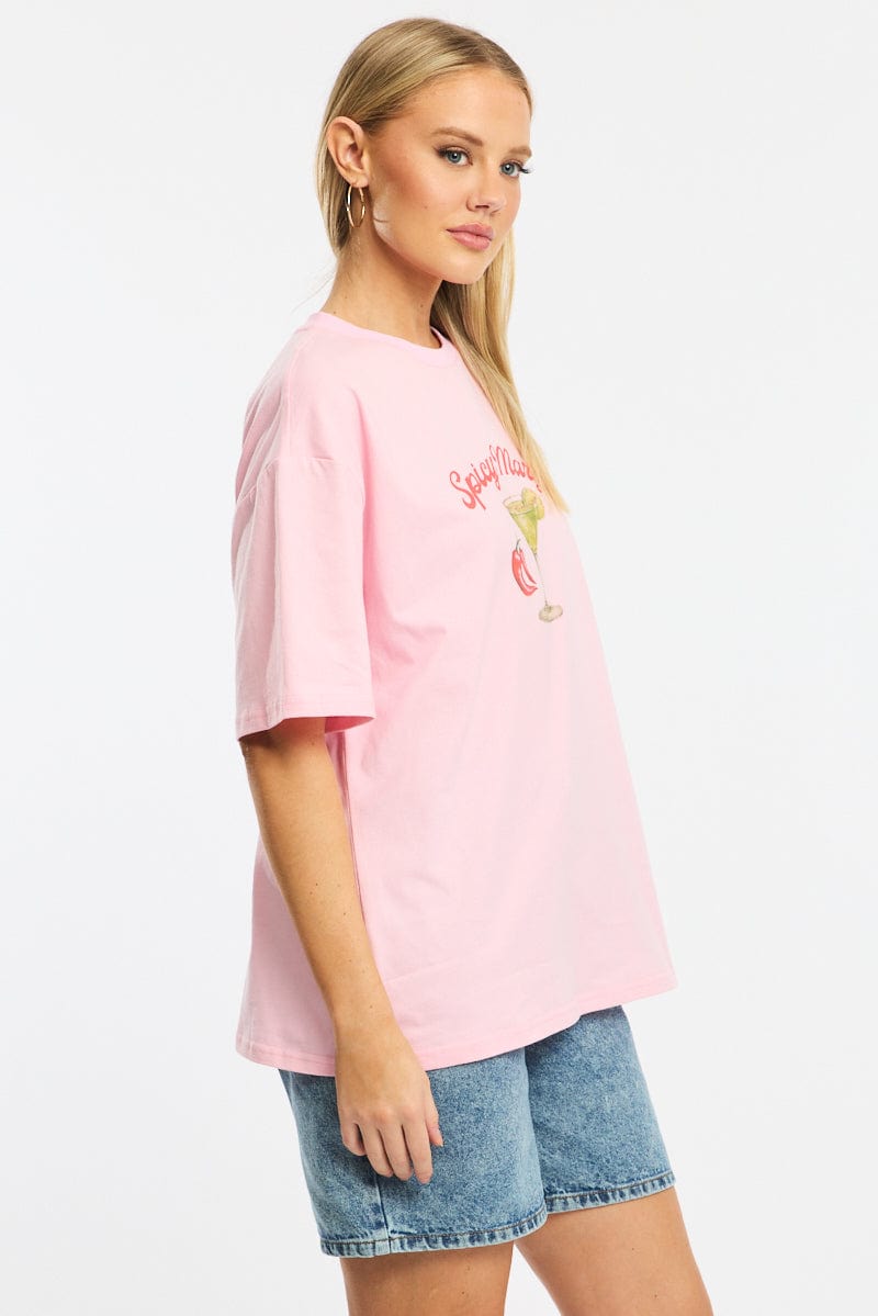 Pink Graphic Tee Short Sleeve