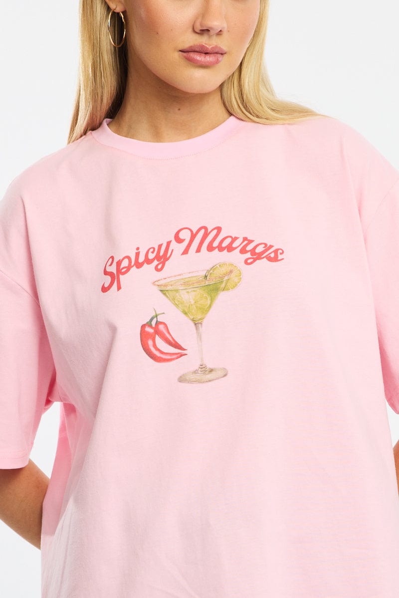 Pink Graphic Tee Short Sleeve