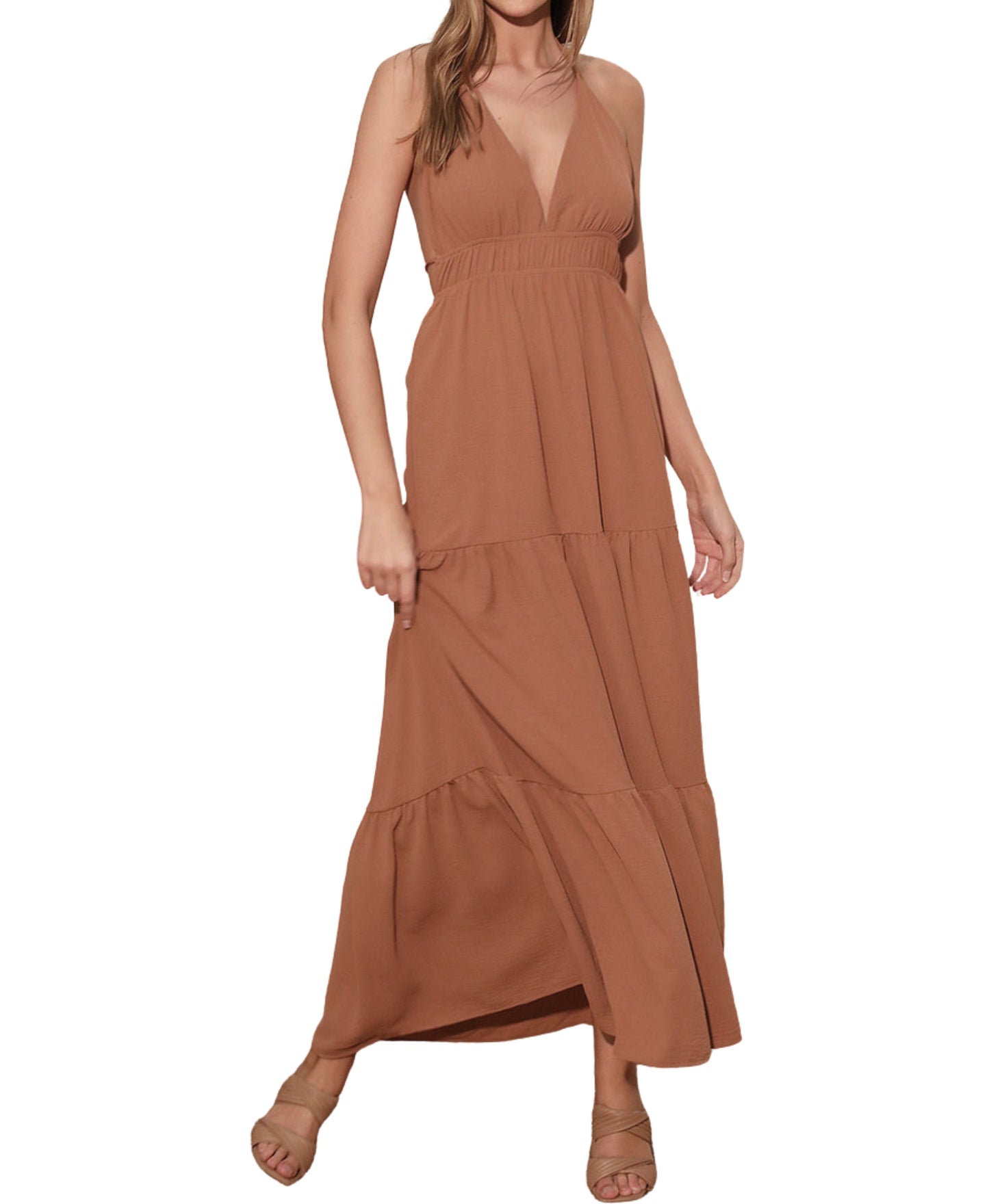 Tiered Halter Maxi Dress