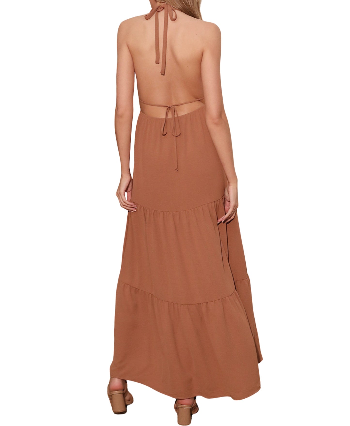 Tiered Halter Maxi Dress