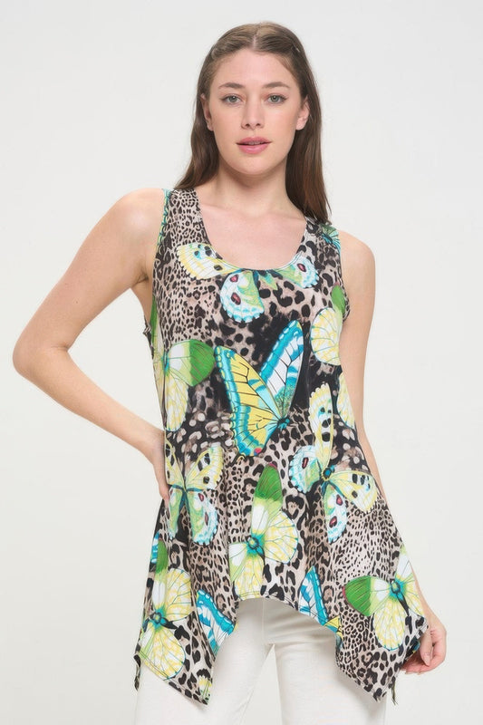 Hit Print Shark Bite Hem Tank