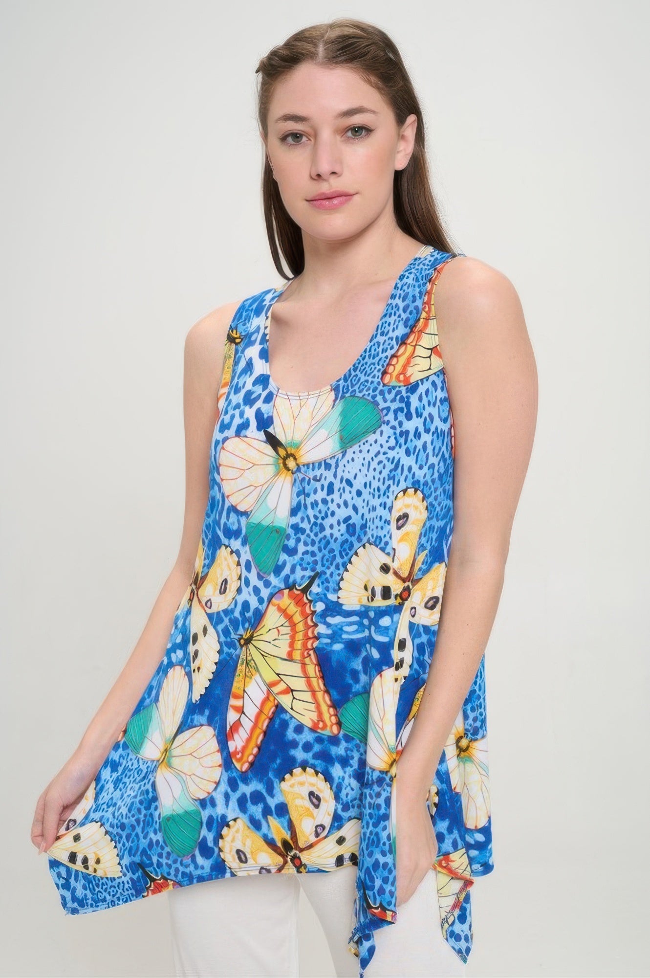 Hit Print Shark Bite Hem Tank