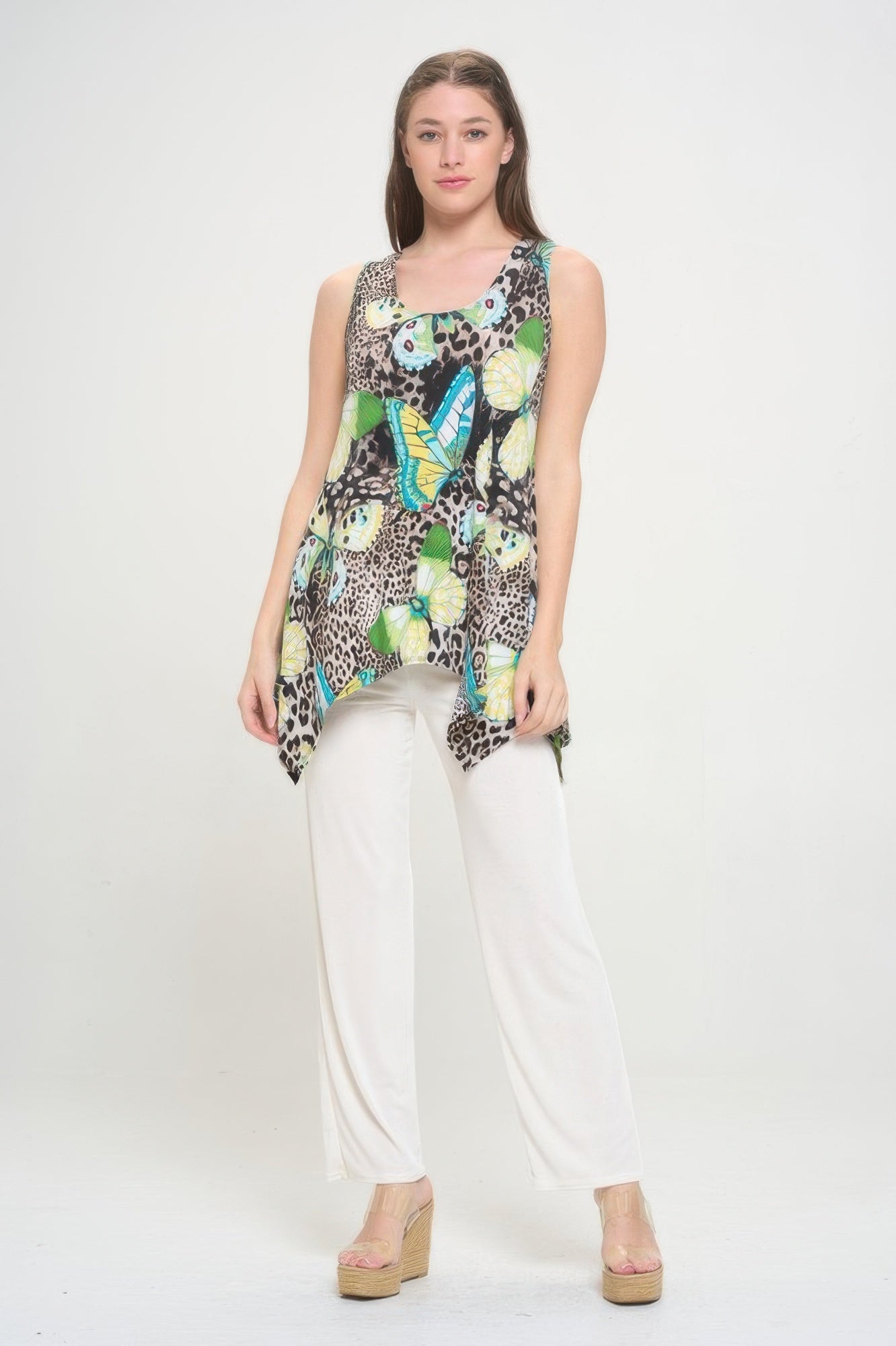 Hit Print Shark Bite Hem Tank