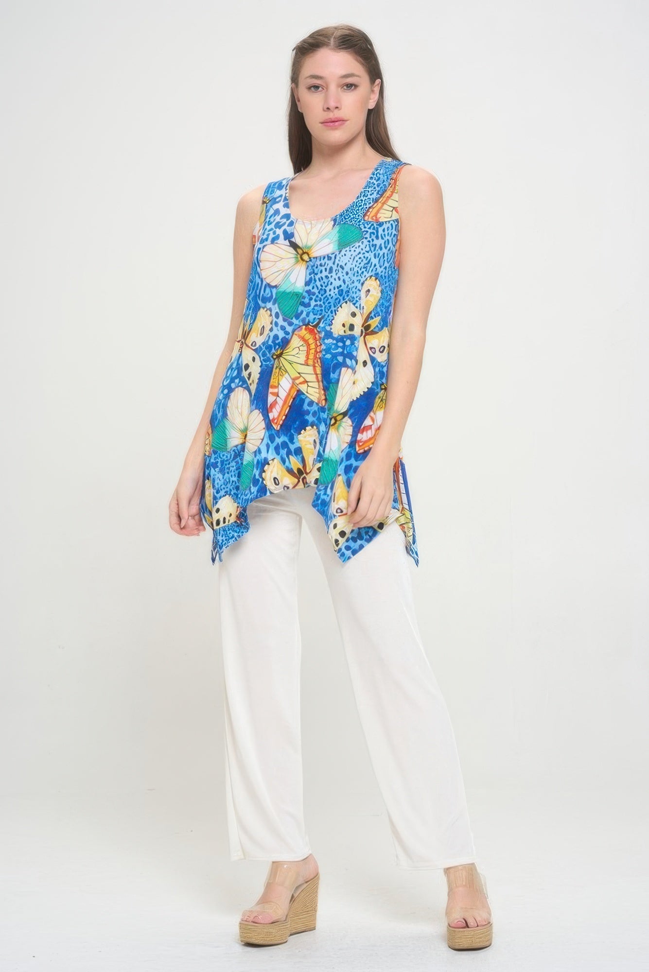 Hit Print Shark Bite Hem Tank