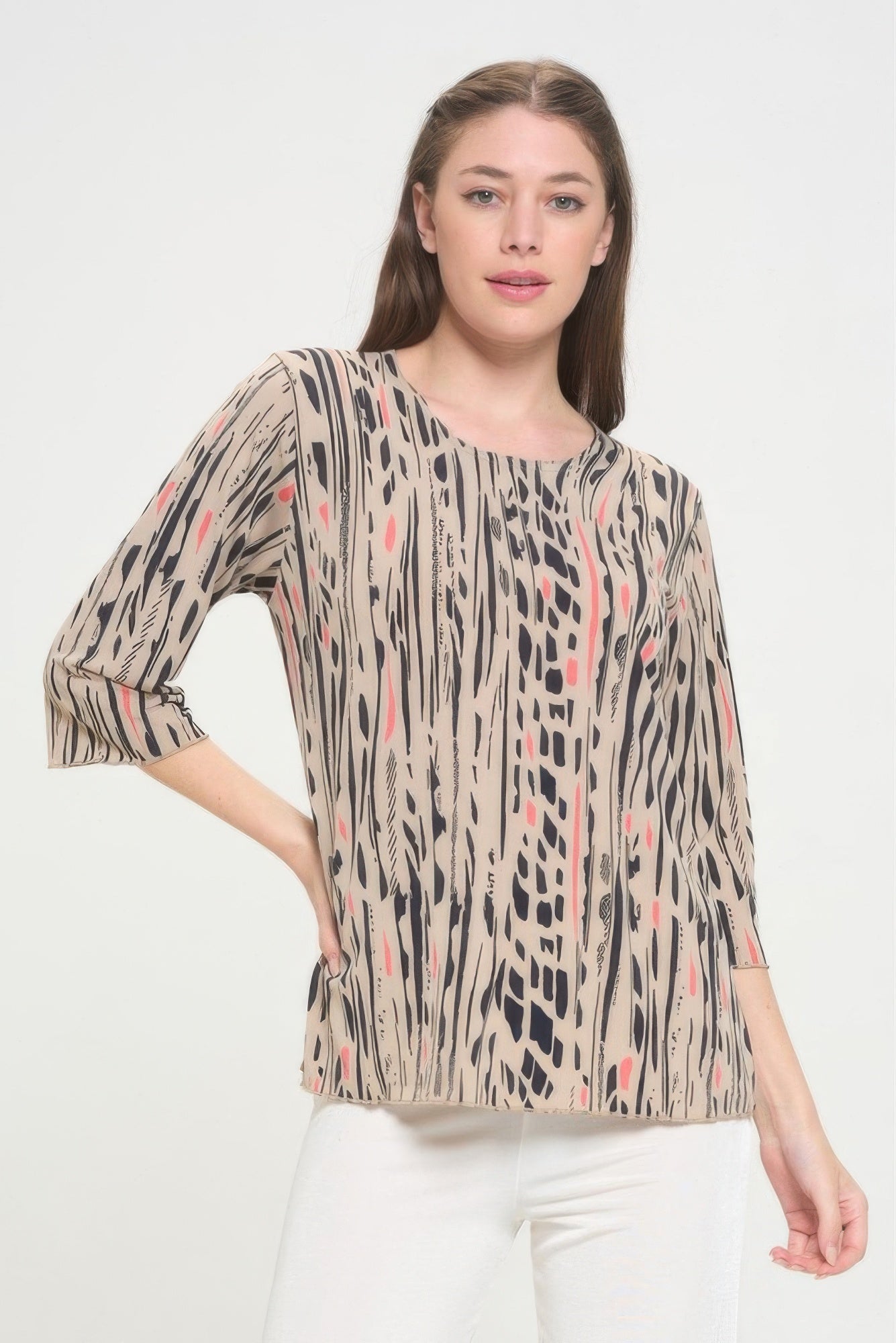 Print Hit Merrow Top