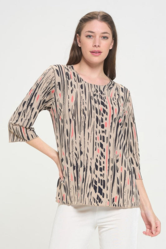 Print Hit Merrow Top