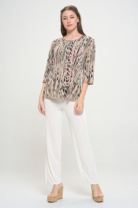 Print Hit Merrow Top