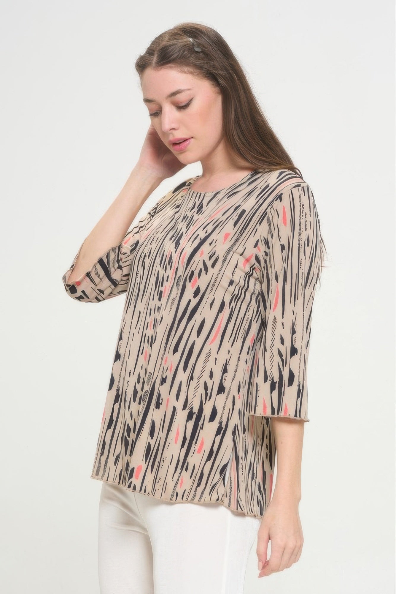 Print Hit Merrow Top