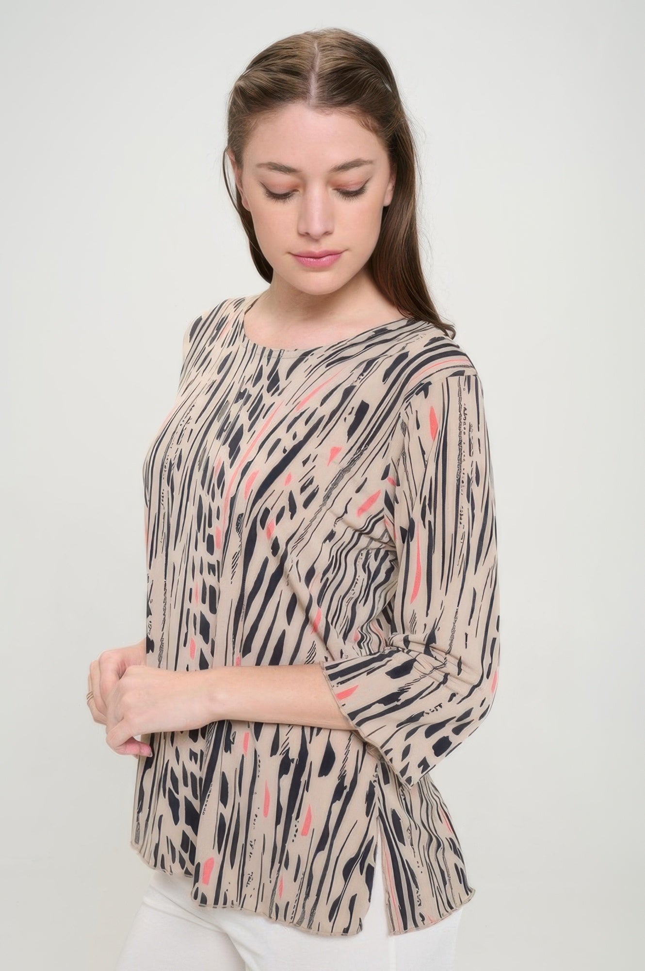 Print Hit Merrow Top