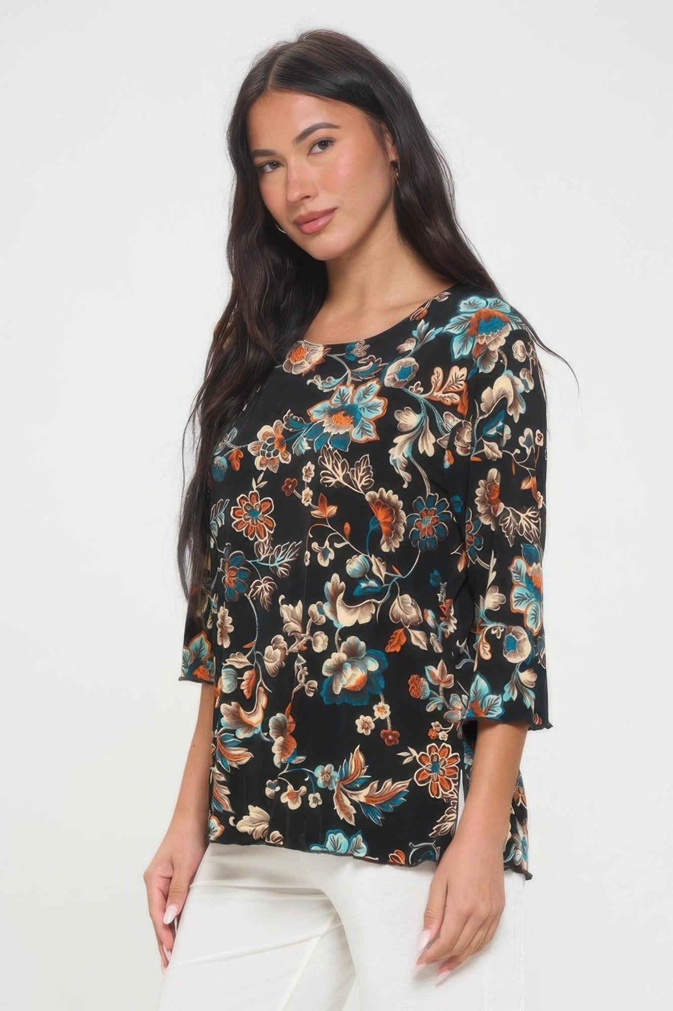 Print Quarter Sleeve Top