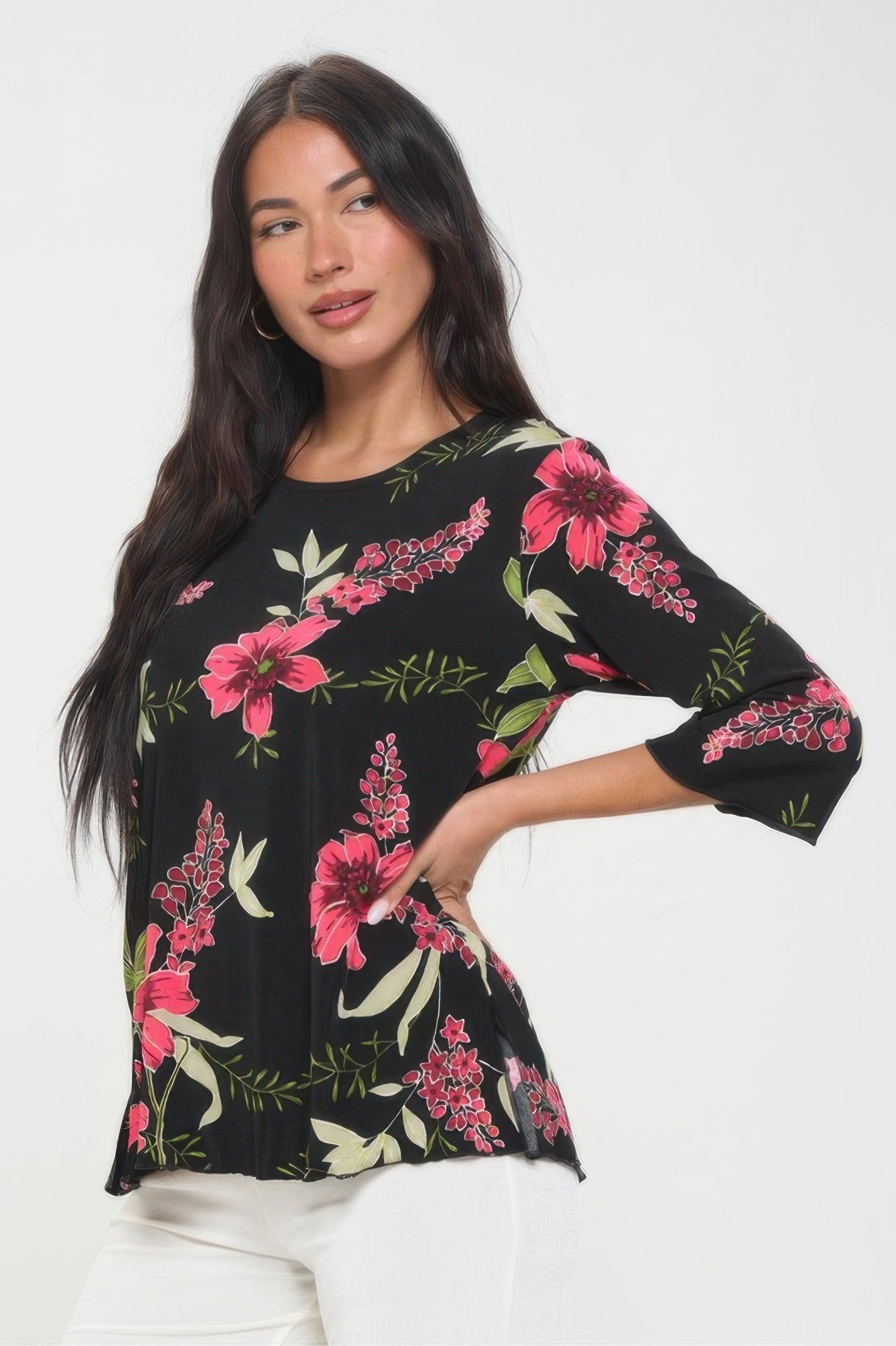 Print Hit Merrow Top