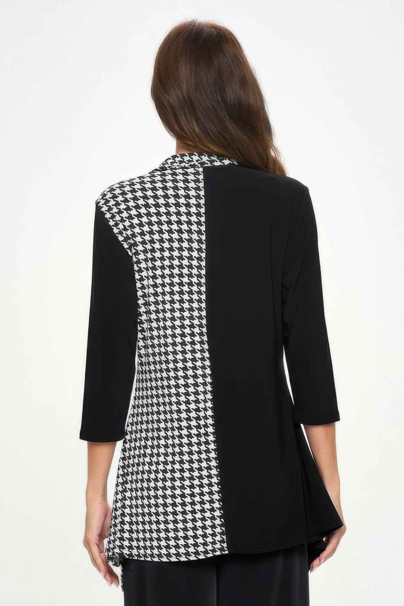 Hit Contrast Button 3/4 Sleeve Top