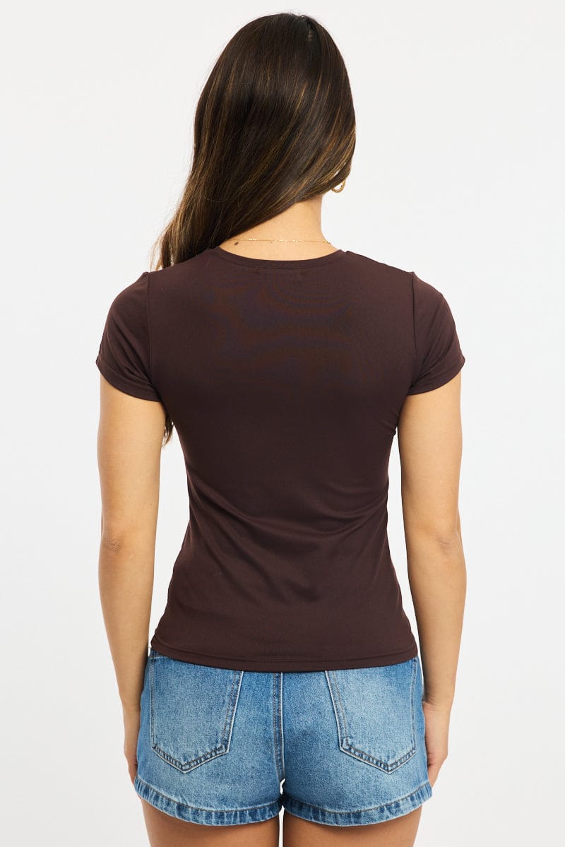 Brown T-shirt Cap Sleeve Supersoft