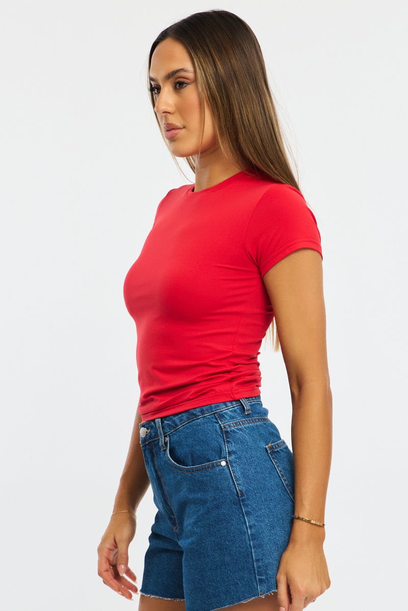 Red T-shirt Cap Sleeve Supersoft