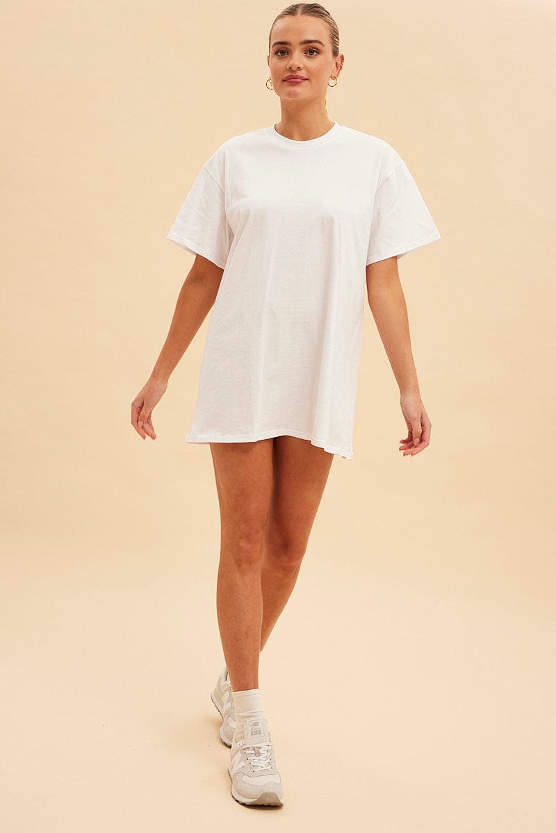 White Jamie Oversized T-Shirt Dress