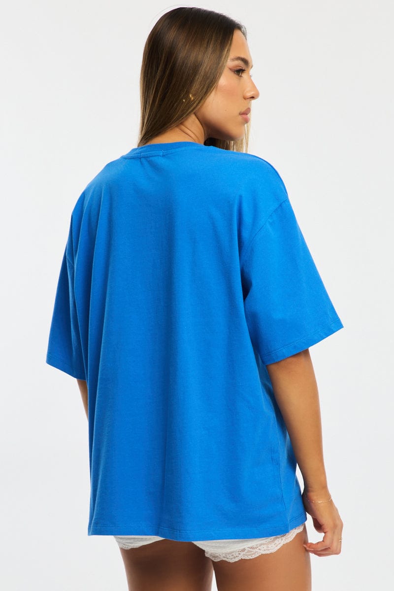 Blue Graphic Tee Short Sleeve